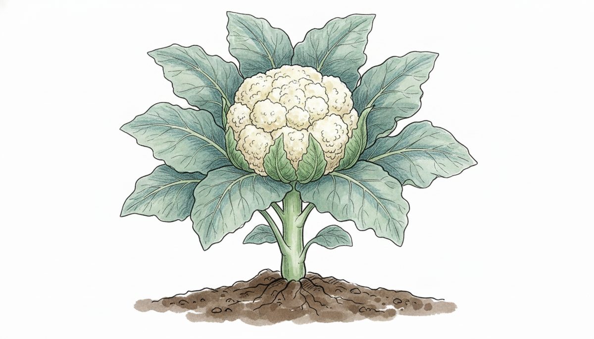 Cauliflower — hand-drawn botanical illustration