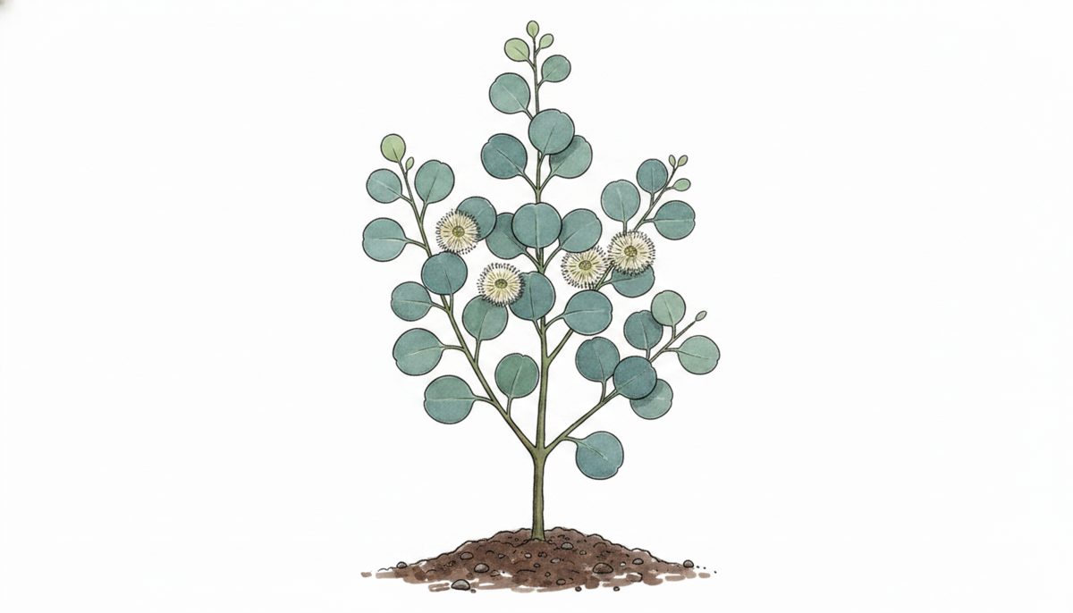 Eucalyptus — hand-drawn botanical illustration