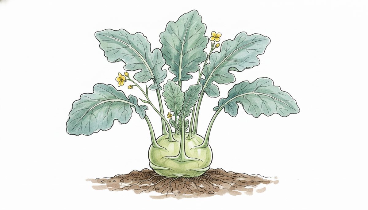 Kohlrabi — hand-drawn botanical illustration