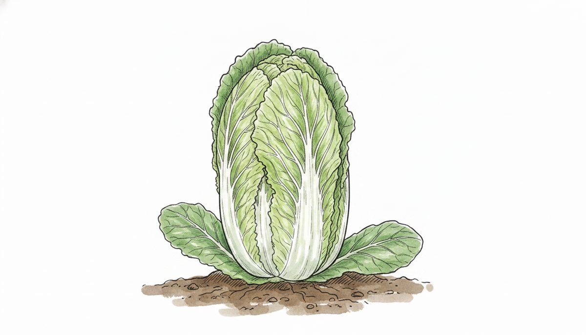 Napa cabbage — hand-drawn botanical illustration