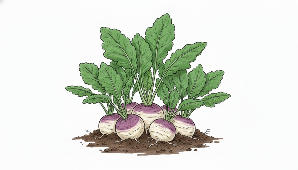 Turnip — hand-drawn botanical illustration
